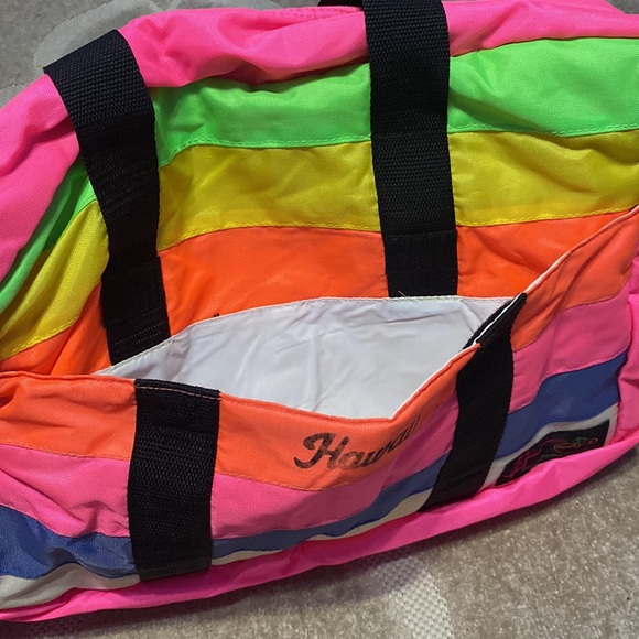 Michael Parks Vintage Hawaii Neon Rainbow Soft Cooler Duffle Bag - Picture 6 of 9
